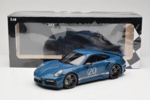 Porsche 911 992 Turbo S Sport Design Package Gentian Blue Metallic Minichamps 1:18 155069170 Metāls — attēls 6 no 6