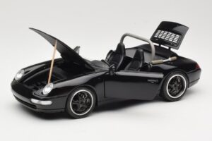 Porsche 911 993 Carrera Kabriolets Melns Bburago 1:18 3090-M1 Metāls — attēls 2 no 8