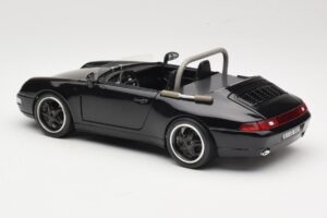 Porsche 911 993 Carrera Kabriolets Melns Bburago 1:18 3090-M1 Metāls — attēls 7 no 8
