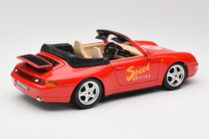 Porsche 911 993 Carrera Kabriolets Sarkans Bburago 1:18 3090 Metāls — attēls 3 no 8