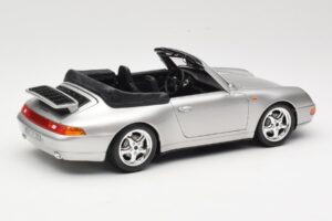 Porsche 911 993 Carrera Kabriolets Sudrabs Bburago 1:18 18-12039 Metāls — attēls 3 no 8