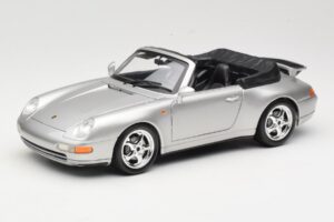 Porsche 911 993 Carrera Kabriolets Sudrabs Bburago 1:18 18-12039 Metāls