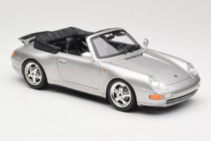 Porsche 911 993 Carrera Kabriolets Sudrabs Bburago 1:18 18-12039 Metāls — attēls 6 no 8