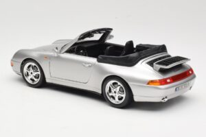 Porsche 911 993 Carrera Kabriolets Sudrabs Bburago 1:18 18-12039 Metāls — attēls 7 no 8