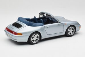 Porsche 911 993 Carrera Kabriolets Sudrabs Maisto 1:18 100299-M1 Metāls — attēls 3 no 8
