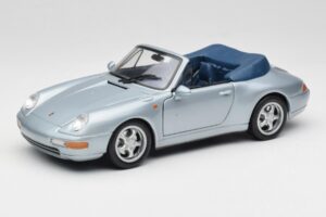 Porsche 911 993 Carrera Kabriolets Sudrabs Maisto 1:18 100299-M1 Metāls