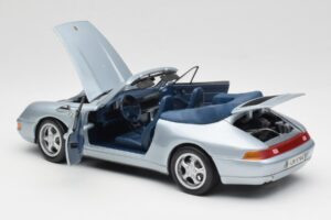 Porsche 911 993 Carrera Kabriolets Sudrabs Maisto 1:18 100299-M1 Metāls — attēls 5 no 8