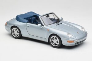 Porsche 911 993 Carrera Kabriolets Sudrabs Maisto 1:18 100299-M1 Metāls — attēls 6 no 8