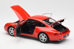 Porsche 911 993 Carrera Sarkans AUTOart 1:18 78132 Metāls — attēls 5 no 8