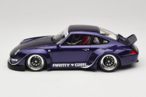 Porsche 911 993 RWB Army Girl Violets GT Spirit 1:18 GT562 Sveķi — attēls 3 no 6