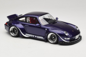 Porsche 911 993 RWB Army Girl Violets GT Spirit 1:18 GT562 Sveķi — attēls 4 no 6
