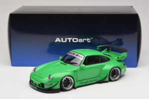 Porsche 911 993 RWB Zaļš Gun Grey Wheels AUTOart 1:18 78151 Kompozīts — attēls 8 no 8