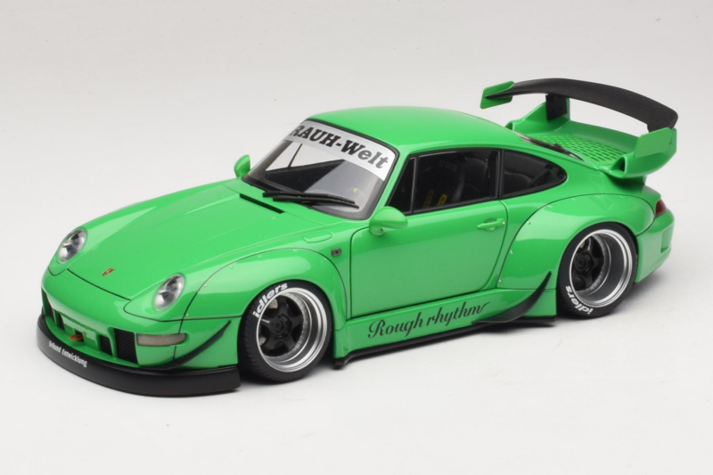 Porsche 911 993 RWB Zaļš Gun Grey Wheels AUTOart 1:18 78151 Kompozīts
