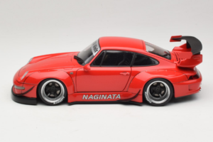 Porsche 911 993 RWB Sarkans Gun Grey Wheels AUTOart 1:18 78153 Kompozīts — attēls 4 no 8