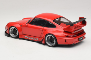 Porsche 911 993 RWB Sarkans Gun Grey Wheels AUTOart 1:18 78153 Kompozīts — attēls 7 no 8
