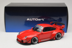 Porsche 911 993 RWB Sarkans Gun Grey Wheels AUTOart 1:18 78153 Kompozīts — attēls 8 no 8