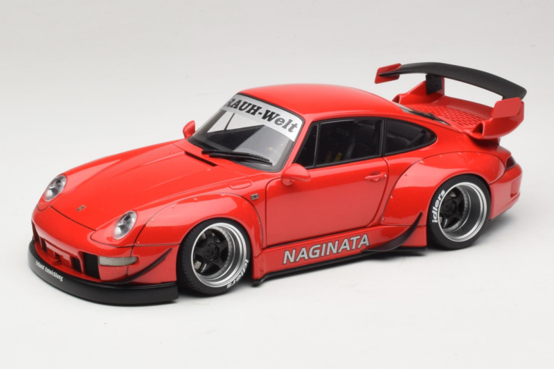 Porsche 911 993 RWB Sarkans Gun Grey Wheels AUTOart 1:18 78153 Kompozīts