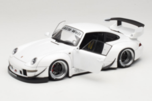 Porsche 911 993 RWB Balts Gun Grey Wheels AUTOart 1:18 78150 Kompozīts — attēls 2 no 8