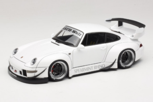 Porsche 911 993 RWB Balts Gun Grey Wheels AUTOart 1:18 78150 Kompozīts