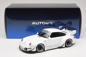 Porsche 911 993 RWB Balts Gun Grey Wheels AUTOart 1:18 78150 Kompozīts — attēls 8 no 8