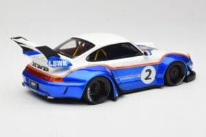 Porsche 911 993 RWB X Liberty Walk Balts Ar Zilu GT Spirit 1:18 GT530 Sveķi — attēls 2 no 8