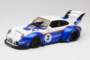 Porsche 911 993 RWB X Liberty Walk Balts Ar Zilu GT Spirit 1:18 GT530 Sveķi