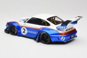 Porsche 911 993 RWB X Liberty Walk Balts Ar Zilu GT Spirit 1:18 GT530 Sveķi — attēls 5 no 8