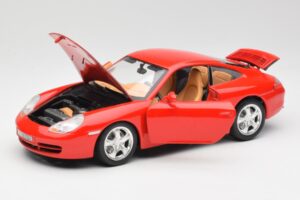 Porsche 911 996 Carrera 4 Sarkans Bburago 1:18 30085 Metāls — attēls 2 no 8