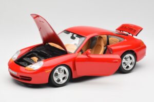 Porsche 911 996 Carrera Sarkans Bburago 1:18 3385 Metāls — attēls 2 no 8