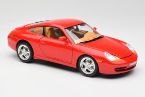 Porsche 911 996 Carrera Sarkans Bburago 1:18 3385 Metāls — attēls 6 no 8
