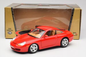 Porsche 911 996 Carrera Sarkans Bburago 1:18 3385 Metāls — attēls 8 no 8