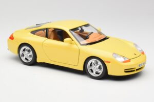 Porsche 911 996 Carrera Dzeltens Bburago 1:18 30085-M1 Metāls — attēls 6 no 8