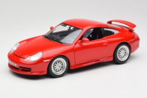 Porsche 911 996 GT3 Strasse Sarkans Bburago 1:18 30395 Metāls