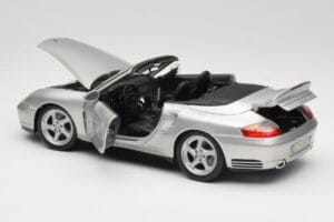 Porsche 911 996 Turbo Kabriolets Sudrabs Maisto 1:18 31660 Metāls — attēls 5 no 8