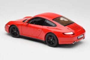 Porsche 911 997 Carrera 4S Sarkans Norev 1:18 187510 Metāls — attēls 7 no 8