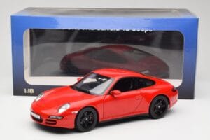 Porsche 911 997 Carrera 4S Sarkans Norev 1:18 187510 Metāls — attēls 8 no 8