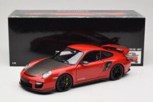 Porsche 911 997 GT2 RS Sarkans Ar Melniem Diskiem Minichamps 1:18 100069407 Metāls — attēls 8 no 8