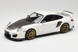 Porsche 911 997 GT2 RS Balts & Zelts Diski Minichamps 1:18 100069406 Metāls