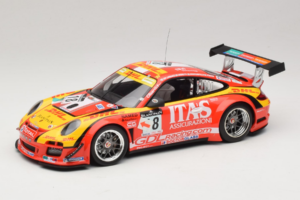 Porsche 911 997 GT3 R #8 De Lorenzi Racing De Lorenzi 24 Hours of Spa 2011 Minichamps 1:18 151118918 Metāls