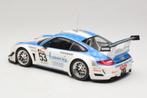 Porsche 911 997 GT3 R #53 Muhlner Motorsport P-Y. Vannelet / U. Peyroles Class Winners 24 Hours of Spa 2010 Minichamps 1:18 1 — attēls 5 no 6