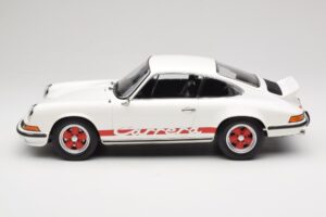 Porsche 911 Carrera RS 2.7 Grand Prix White With Red Norev 1:12 127514 Metāls — attēls 3 no 6