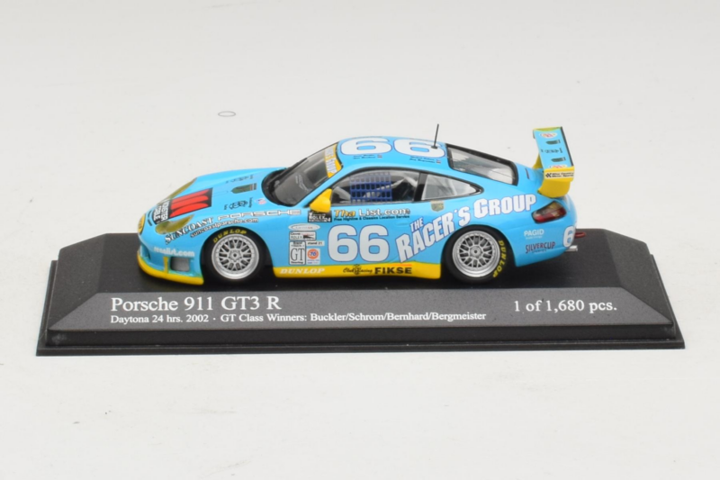 Porsche 911 GT3 R #66 Buckler / Schrom 24 Hours of Daytona 2002 Minichamps 1:43 400026966 Metāls