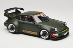 Porsche 911 RWB Penthouse Kaki Green GT Spirit 1:18 GT559 Sveķi — attēls 4 no 6
