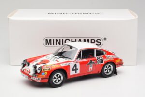 Porsche 911 S #4 G. Larrousse / M. Perramond 2nd Place Rally Monte Carlo 1972 Minichamps 1:18 107726804 Sveķi — attēls 6 no 6