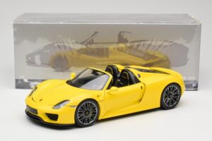 Porsche 918 Spyder Dzeltens Minichamps 1:18 110062434 Metāls — attēls 8 no 8