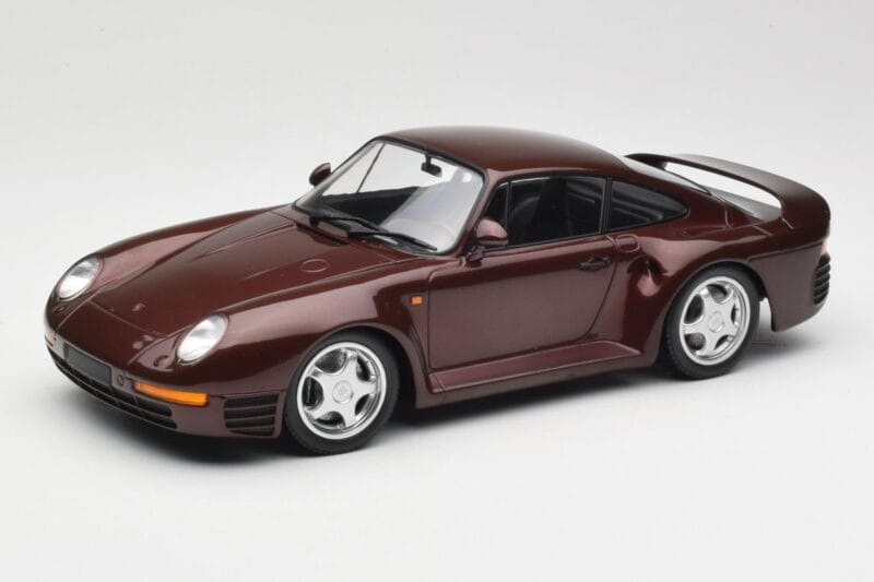 Porsche 959 Dark Red Metallic Minichamps 1:18 155066204 Metāls