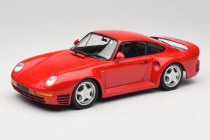 Porsche 959 Guards Sarkans Minichamps 1:18 155066200 Metāls