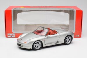 Porsche Boxster 986 Sudrabs Maisto 1:18 37800-M3 Metāls — attēls 8 no 8