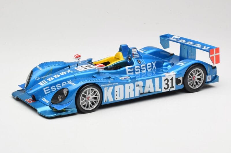 Porsche RS Spyder LMP2 #31 Team Essex C. Elgaard / J. Nielsen / K. Poulsen 24 Hours of Le Mans 2008 Norev 1:18 187519 Metāls
