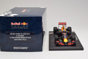 Red Bull RB12 Tag Heuer #3 D. Ricciardo Red Bull Racing 1st Pole Monaco Grand Prix 2016 Minichamps 1:18 117160103 Sveķi — attēls 6 no 7